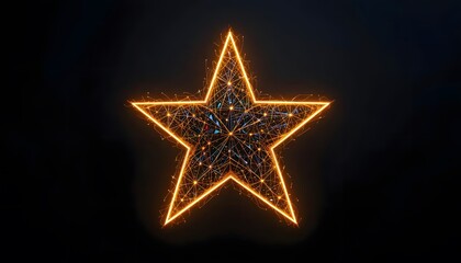 Fototapeta premium Glowing Star Shape Made of Circuit Board with Abstract Design