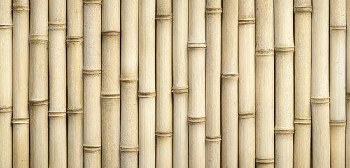 Naklejka premium Natural bamboo slats arranged vertically, bringing eco-chic luxury to designs.