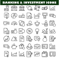 Banking Investment Icons Finance, Money, Growth, Chart, Graph
