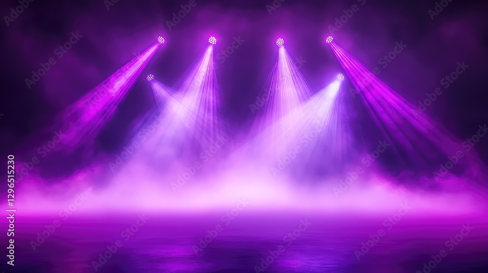 Poster a bright music performance background with intense lighting and fog, perfect for adding event brandi