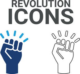 Revolution icons. Containing creativity, invention, prototype, visionary, idea generation, agile, revolution and more. Solid vector icons collection.