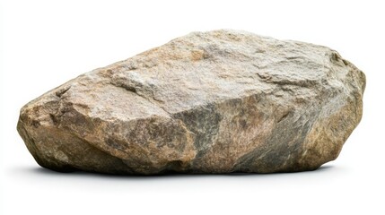 Photograph of a large rock isolated on a white background