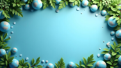 Earth Day Concept: Clear Water Droplets Framing Earth Globe with Clean Copy Space for Messages - Perfect Stock Photo for Environmental Awareness and Clean Water Initiatives
