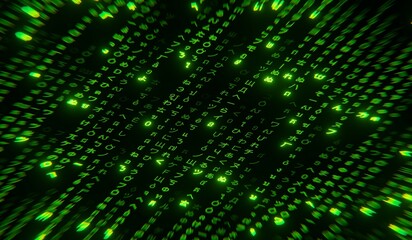 Fototapeta premium Binary code, technology background, code, numbers, 3D illustration
