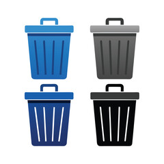 Recycle and Trash Bin Vector Icons - Minimal Design
