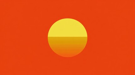 Sunset circle graphic design, red background, website banner