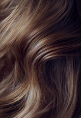 Fototapeta premium A close-up of wavy, brown hair with a high-resolution, high-detail, and beautiful photographic quality. 