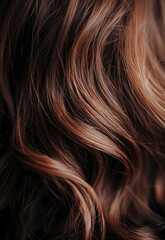 Naklejka premium A close-up of wavy, brown hair with a high-resolution, high-detail, and beautiful photographic quality. 
