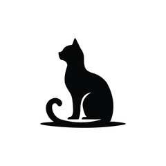 Amazing cat silhouette vector art illustration.