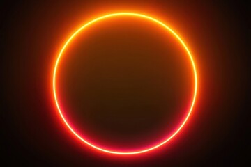 Neon orange circular frame design featuring gradient hues for vibrant festive decor, eye-catching photo displays, cheerful celebrations, and lively party themes