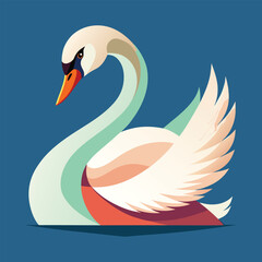 Swan vector art illustration.