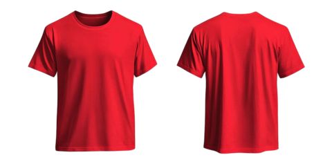 red t shirt isolated on white background