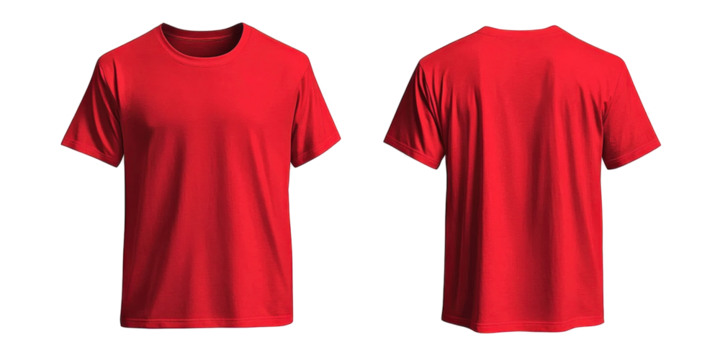 red t shirt isolated on white background