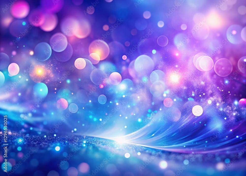 Poster holographic violet blue gradient abstract background with bokeh effect - stock photo