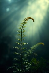 Art photograph Platycerium aesthetic plant in tropical forest 