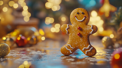 Delicious gingerbread man christmas cookie festive holiday treat food cute sweet baked sugar spice