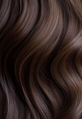 Naklejka premium A close-up of wavy, brown hair with a high-resolution, high-detail, and beautiful photographic quality. 