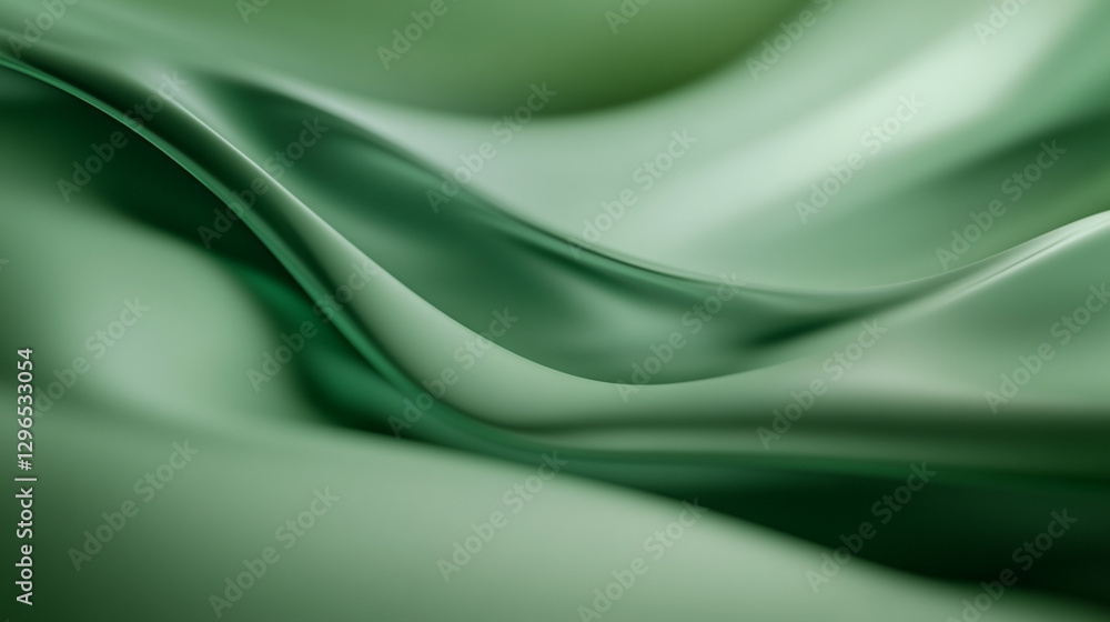 Poster abstract green fluid flowing smooth elegant design background art wave silk soft curve shiny color
