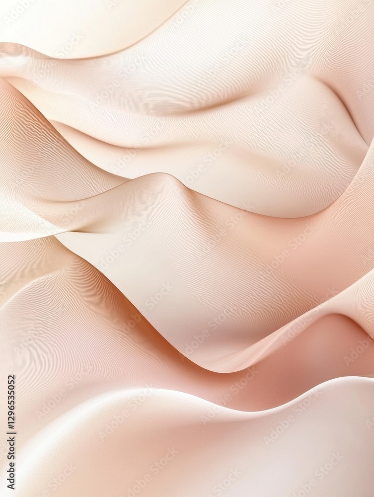 Poster Soft layers of fabric create an elegant abstract texture in warm tones for design inspiration. Generative AI