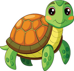Fototapeta premium turtle illustration on white background 
