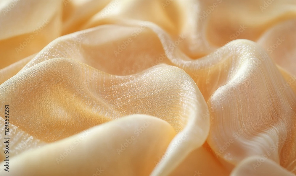 Aufkleber abstract golden fabric rippling dynamically under soft warm light, with intricate folds and highligh