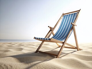 Isolated 3D Render of a Beach Chair on White Background - Perfect for Summer Vacation Designs