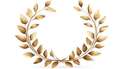 Golden laurel wreath with leaves, symbolizing victory and achievement.