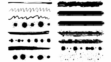 Obraz premium set of ink grunge brush