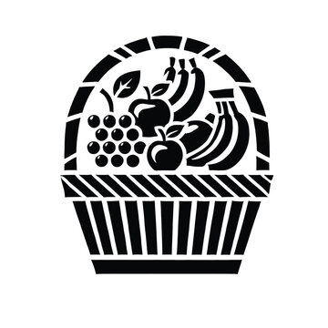 recommend clip art: Fruit Basket Silhouette