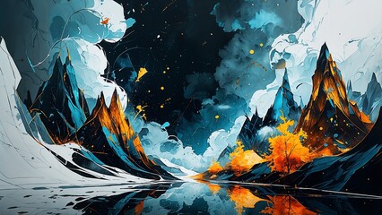 Chromatic Burst A Symphony of Blue and Orange