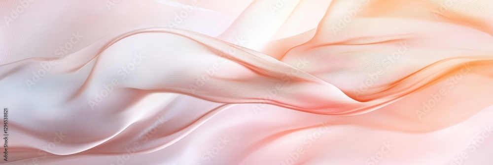 Aufkleber Soft flowing fabric drapes gracefully with pastel colors in a delicate and serene arrangement. Generative AI