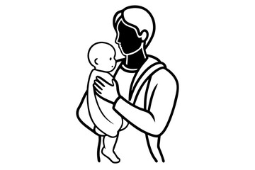 Carrying Baby silhouette vector illustration