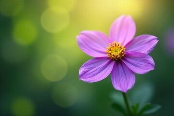 Fototapeta premium Vibrant purple bloom, crisp detail, soft green bokeh, peaceful, floral, serenity