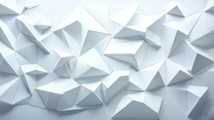 Obraz premium Abstract geometric white 3D shapes background for presentation