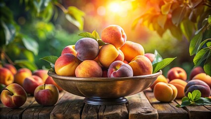 Juicy Ripe Peaches Summer Abundance Close Up Stock Photo