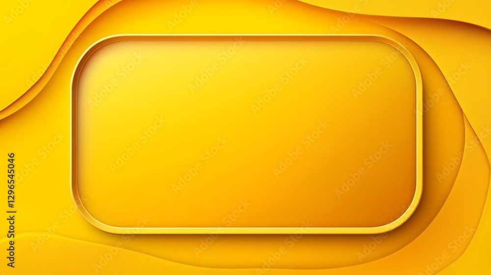 Aufkleber yellow frame with rounded corners and layered abstract background