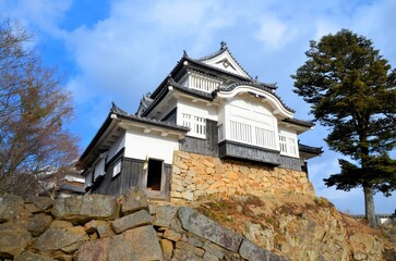 青空に映える備中松山城 天守閣