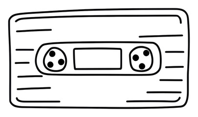 Obraz premium PNG Cassette tape sketch line electronics.