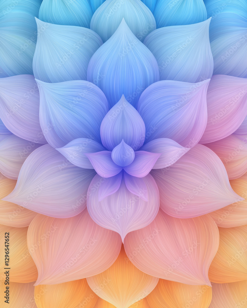 Aufkleber kaleidoscopic pattern of multiple radiant blooms arranged in concentric circles, neon color