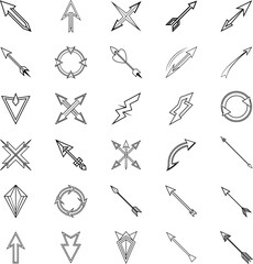 Collection of Diverse Arrow Icons Styles, Directions, and Designs