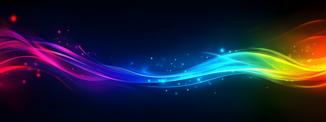 Obraz premium Abstract, colorful lines and curves on a dark background 