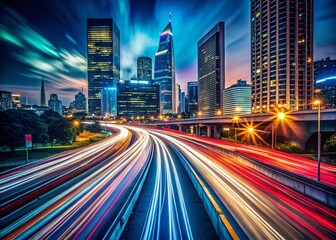 Fototapeta premium Light Trails & Abstract Logo Design - Long Exposure Photography