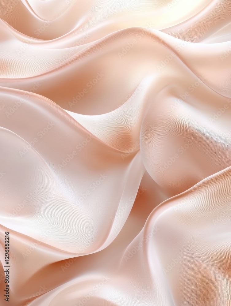 Aufkleber soft drapery of silk fabric in warm pastel tones creating an elegant texture for fashion or interior