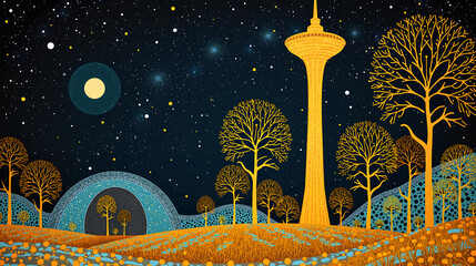 Zero-Gravity Space Elevator Botanic Garden