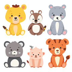 cute, animal, design, illustration, vector, background, cartoon, print, drawing, character, happy, funny, graphic, dog, pet, set, element, decoration, doodle, collection, cat, pattern, baby, puppy, de