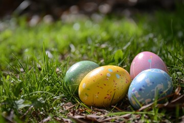 Fototapeta premium Exciting and joyful easter egg hunts for families and children to celebrate the holiday
