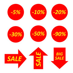 Set of advertising materials. Sale, discounts.