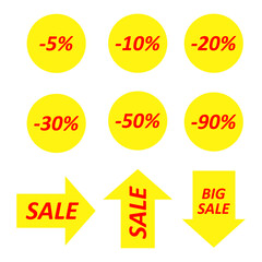 Set of advertising materials. Sale, discounts.