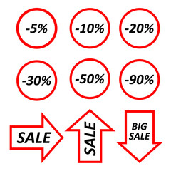 Set of advertising materials. Sale, discounts.