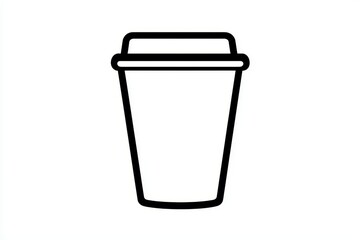 Decaf coffee. Disposable coffee cup illustration with lid.